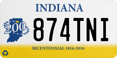 IN license plate 874TNI