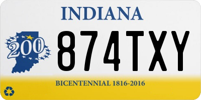 IN license plate 874TXY