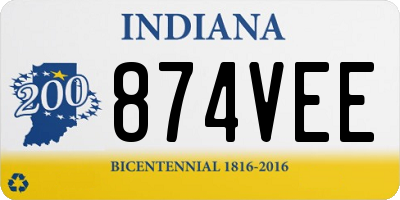 IN license plate 874VEE