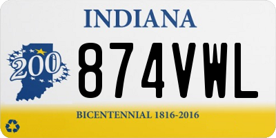 IN license plate 874VWL