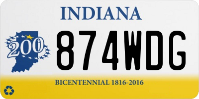 IN license plate 874WDG