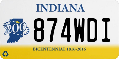 IN license plate 874WDI