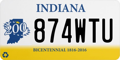 IN license plate 874WTU