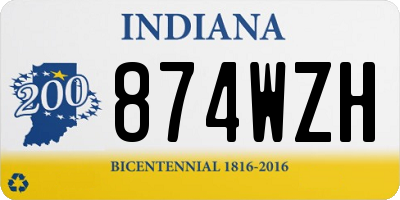 IN license plate 874WZH