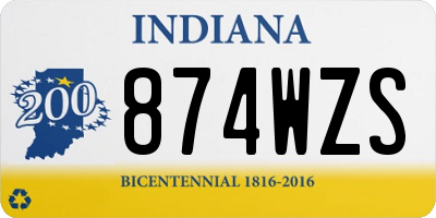 IN license plate 874WZS