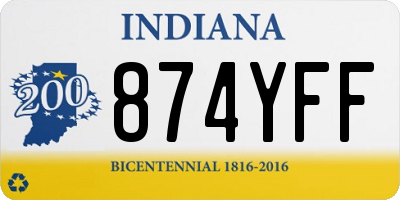 IN license plate 874YFF