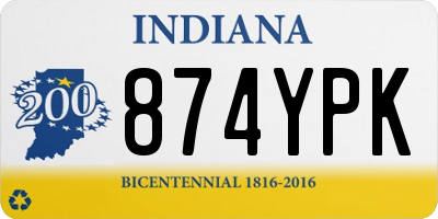 IN license plate 874YPK