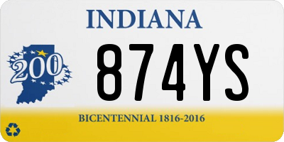 IN license plate 874YS