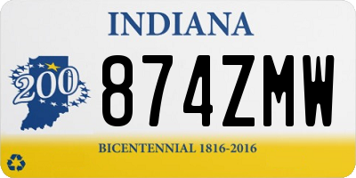 IN license plate 874ZMW
