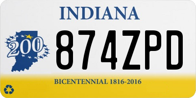 IN license plate 874ZPD