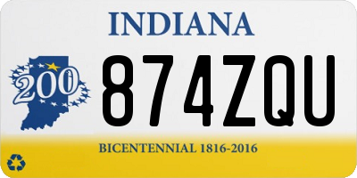 IN license plate 874ZQU