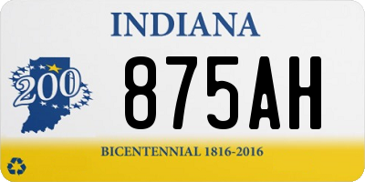 IN license plate 875AH