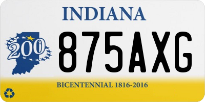 IN license plate 875AXG