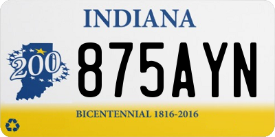 IN license plate 875AYN