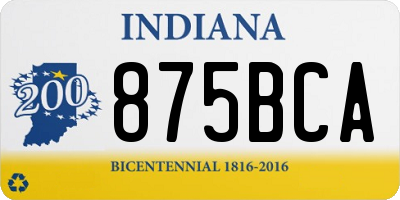 IN license plate 875BCA