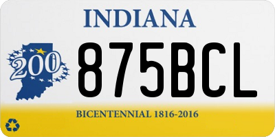 IN license plate 875BCL