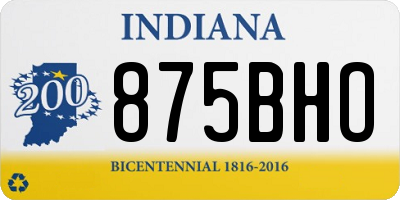 IN license plate 875BHO