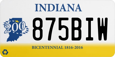 IN license plate 875BIW