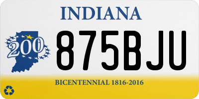 IN license plate 875BJU