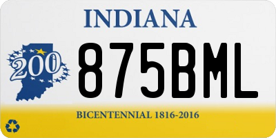 IN license plate 875BML
