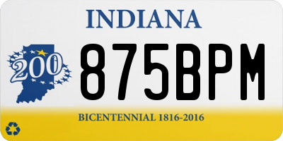 IN license plate 875BPM