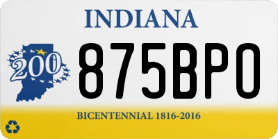 IN license plate 875BPO