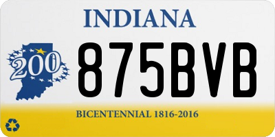 IN license plate 875BVB