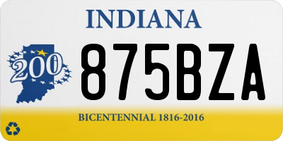 IN license plate 875BZA