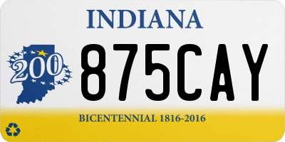 IN license plate 875CAY