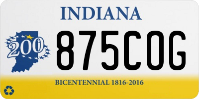 IN license plate 875COG