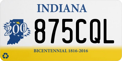 IN license plate 875CQL