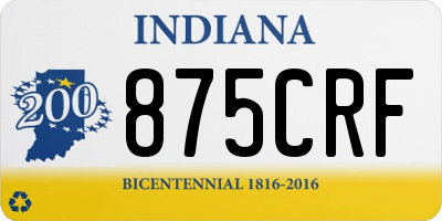 IN license plate 875CRF