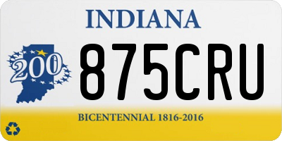IN license plate 875CRU