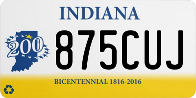 IN license plate 875CUJ