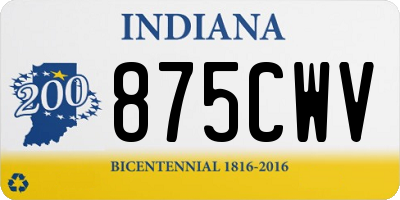 IN license plate 875CWV