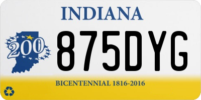 IN license plate 875DYG