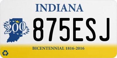 IN license plate 875ESJ