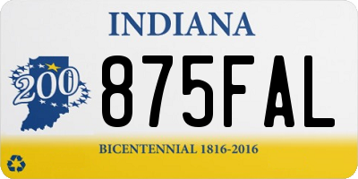 IN license plate 875FAL