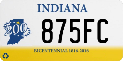 IN license plate 875FC