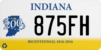 IN license plate 875FH