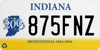 IN license plate 875FNZ
