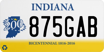 IN license plate 875GAB