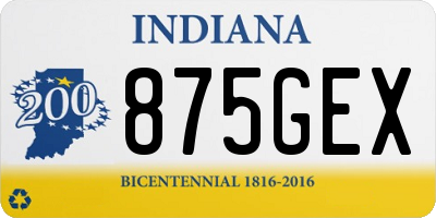 IN license plate 875GEX