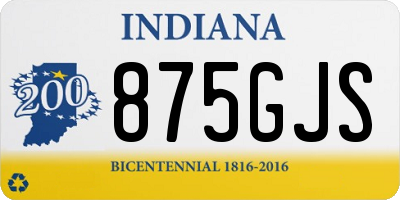 IN license plate 875GJS