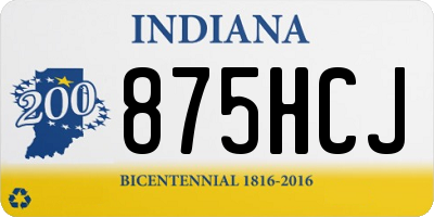 IN license plate 875HCJ
