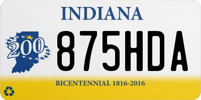 IN license plate 875HDA