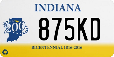 IN license plate 875KD
