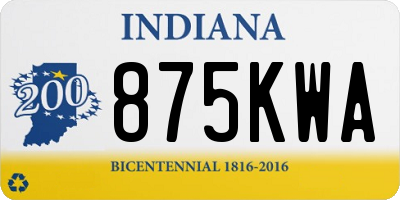 IN license plate 875KWA