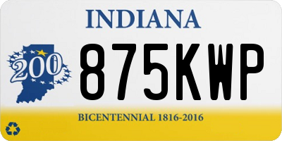IN license plate 875KWP