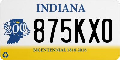 IN license plate 875KXO